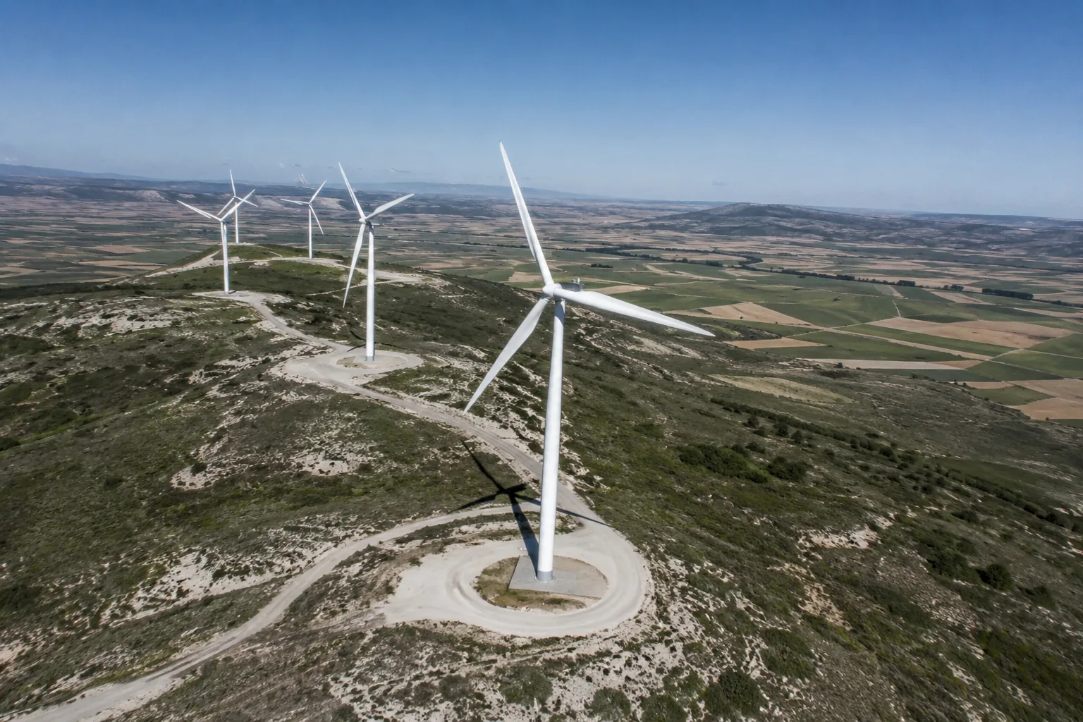 Parque eólico visto desde el aire
